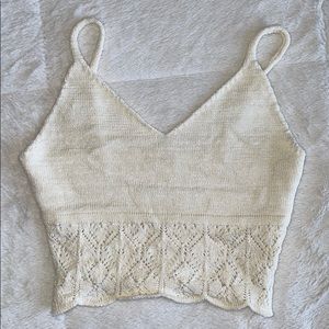 White Knit Crop